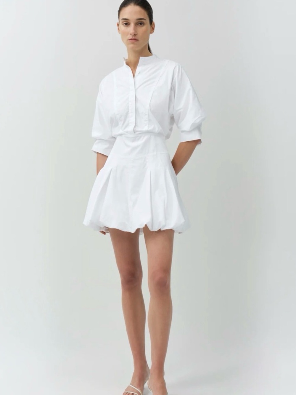 Jonathan Simkhai Effie White Bubble Mini Dress- NWT